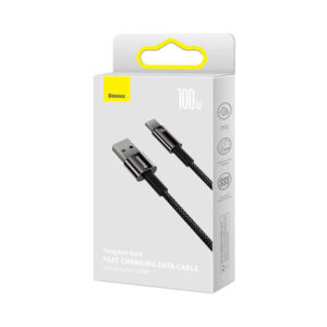 Baseus Tungsten Gold kabelis USB į USB-C, 100W, 2m juodos spalvos - Image 7