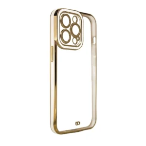 Fashion Samsung Galaxy A12 5G Gold Frame Gel dėklas telefonui baltos spalvos