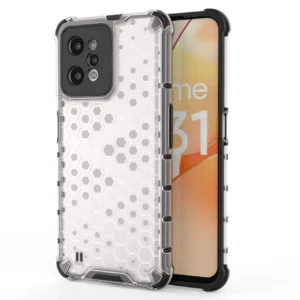 Honeycomb armored gel frame Realme C31 dėklas telefonui skaidrus