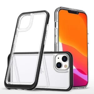 Clear 3in1 Apple iPhone 14 silikoninis frame dėklas telefonui juodos spalvos