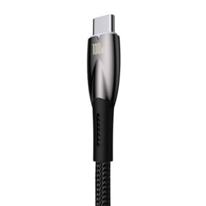 USB kabelis USB-C Baseus Glimmer Series, 100W, 2m juodos spalvos - Image 3