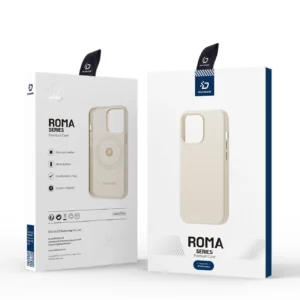 Dux Ducis Roma leather Apple iPhone 13 Pro Max elegant genuine leather dėklas telefonui baltos spalvos - Image 5