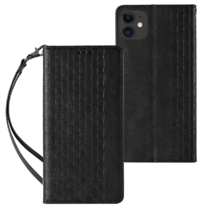 Magnet Strap Apple iPhone 12 + Mini Lanyard Pendant dėklas telefonui juodos spalvos