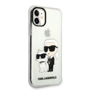 Karl Lagerfeld IML Glitter Karl and Choupette NFT dėklas telefonui Apple iPhone 11 skaidrus - Image 2