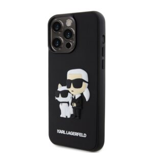 Karl Lagerfeld 3D Rubber Karl and Choupette dėklas telefonui Apple iPhone 13 Pro Max juodos spalvos - Image 1
