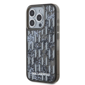 Karl Lagerfeld Liquid Glitter Monogram Gradient dėklas telefonui Apple iPhone 15 Pro Max juodos spalvos - Image 2
