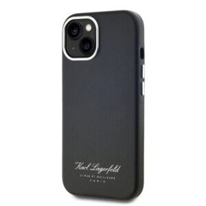 Karl Lagerfeld Grained PU Hotel RSG dėklas telefonui Apple iPhone 15 juodos spalvos - Image 2