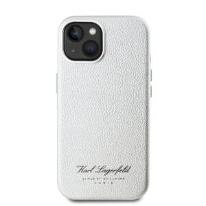 Karl Lagerfeld Grained PU Hotel RSG dėklas telefonui Apple iPhone 15 pilkos spalvos - Image 1