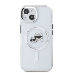 Karl Lagerfeld IML K&CH Heads Metal Frame MagSafe dėklas telefonui Apple iPhone 15 skaidrus