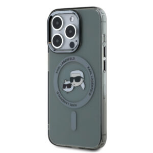 Karl Lagerfeld IML K&CH Heads Metal Frame MagSafe dėklas telefonui Apple iPhone 15 Pro Max juodos spalvos - Image 2