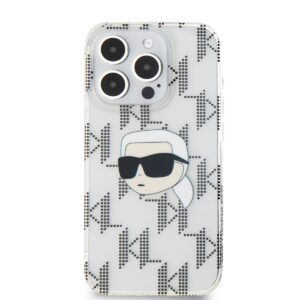 Karl Lagerfeld IML Electroplated Karl Head dėklas telefonui Apple iPhone 15 Pro skaidrus