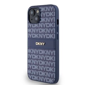 DKNY PU Leather Repeat Pattern Tonal Stripe dėklas telefonui Apple iPhone 14 mėlynos spalvos - Image 2