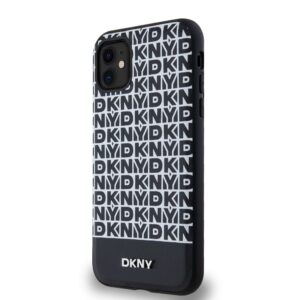 DKNY PU Leather Repeat Pattern Bottom Stripe MagSafe dėklas telefonui Apple iPhone 11 juodos spalvos - Image 2