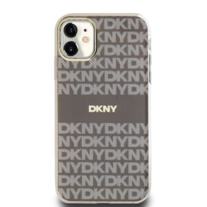 DKNY PC/TPU Repeat Pattern Tonal Stripe Magsafe dėklas telefonui Apple iPhone 11 Beige - Image 1
