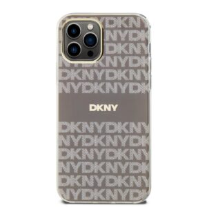 DKNY PC/TPU Repeat Pattern Tonal Stripe Magsafe dėklas telefonui Apple iPhone 12/12 Pro Beige
