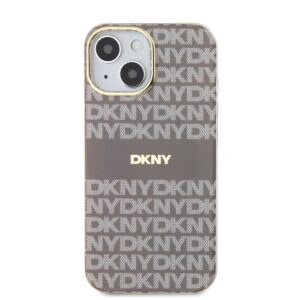 DKNY PC/TPU Repeat Pattern Tonal Stripe Magsafe dėklas telefonui Apple iPhone 14 Beige