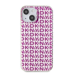 DKNY PC/TPU Repeat Pattern Case for Apple iPhone 15 rožinės spalvos