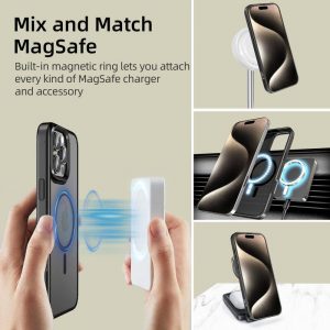 Apple iPhone 16 Pro Tech-Protect Magmat MagSafe Matte dėklas telefonui juodos spalvos - Image 4