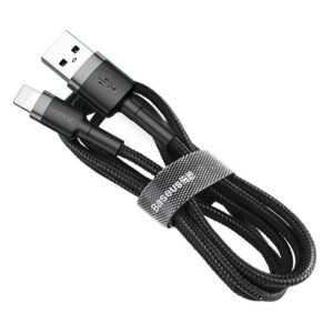 Baseus Cafule USB Lightning Kabelis 1,5A 2m pilkos ir juodos spalvos - Image 3