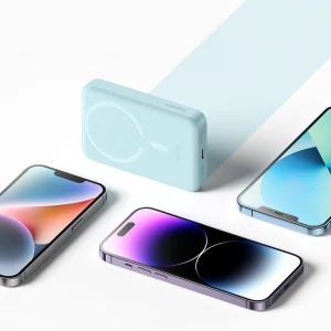 Baseus Magnetic Mini induction power bank 10000mAh 30W - mėlynos spalvos + USB-C - USB-C kabelis - Image 7