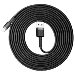Baseus Cafule USB Lightning Kabelis 2A 3m juodos ir pilkos spalvos
