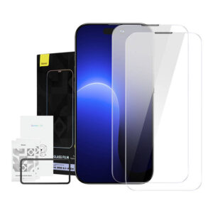 Baseus Crystal Apsauginis stiklas Dust-proof 0.3mm Apple iPhone 14 Pro (2vnt)