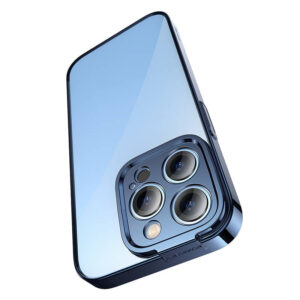 Baseus Glitter Transparent Case and Apsauginis stiklas set Apple iPhone 14 Pro Max (blue) - Image 4