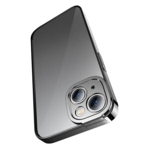 Baseus Glitter Transparent Case and Apsauginis stiklas set Apple iPhone 14 Plus (black) - Image 3