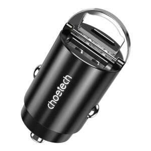 Automobilinis įkroviklis Choetech TC0006 1x USB-A, 1x USB-C 30W PD 3.0 juodos spalvos - Image 4