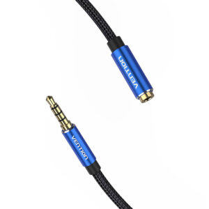 Kabelis Audio TRRS 3.5mm Male į 3.5mm Female Vention BHCLJ 5m mėlynos spalvos - Image 3