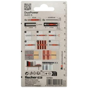 Kaištis Fischer DuoPower, 65 mm x 8 mm, 4 vnt. - Image 3