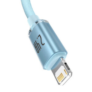 Kabelis USB į iP Baseus Crystal Shine, 2.4A, 2m mėlynos spalvos - Image 3