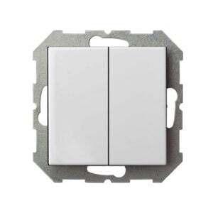Jungiklis LIREGUS EPSILON, 2 klav., baltos spalvos, IP44