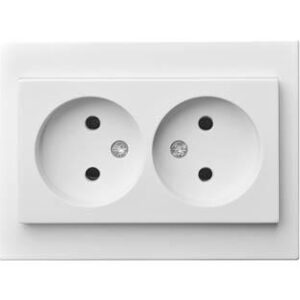 Dvivietis kištukinis lizdas LIREGUS EPSILON, baltos spalvos - Image 1