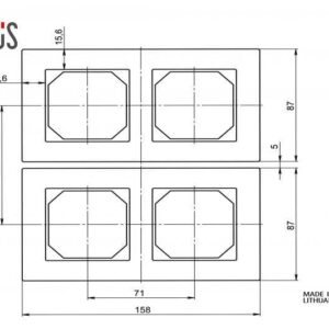 Dvivietis rėmelis LIREGUS EPSILON, baltas matinis stiklas - Image 3