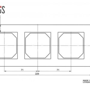 Trivietis rėmelis LIREGUS EPSILON, blizgus baltas stiklas - Image 2