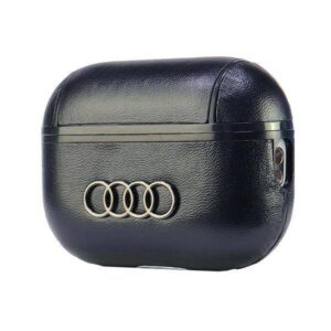Apple AirPods Pro 2 Audi Leather Big Logo Cover (AU-APP2-GT/D3-BK) dėklas ausinėms juodos spalvos - Image 3