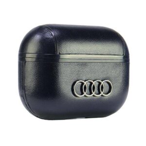 Apple AirPods Pro 2 Audi Leather Big Logo Cover (AU-APP2-GT/D3-BK) dėklas ausinėms juodos spalvos - Image 4