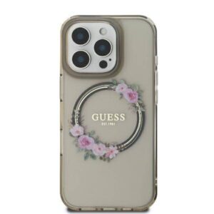 Apple iPhone 16 Pro Max Guess IML Flowers Wreath MagSafe (GUHMP16XHFWFCK) dėklas telefonui juodos spalvos - Image 3