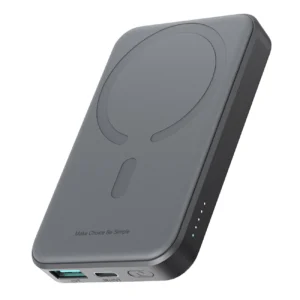 Powerbank Joyroom JR-W020 Mini 5000mAh USB-A USB-C inductive 20W - Juodos spalvos + USB-C / USB-C kabelis