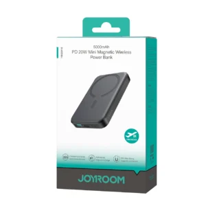 Powerbank Joyroom JR-W020 Mini 5000mAh USB-A USB-C inductive 20W - Juodos spalvos + USB-C / USB-C kabelis - Image 7