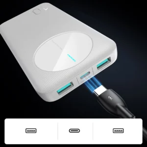 Powerbank Joyroom JR-PBF12 10000mAh 2.4A 2x USB-A 1x USB-C - baltos spalvos - Image 8