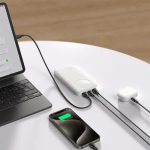 Powerbank Joyroom JR-PBF12 10000mAh 2.4A 2x USB-A 1x USB-C - baltos spalvos - Image 9