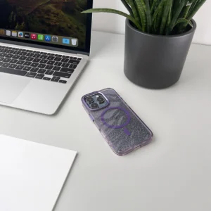 Glitter MagSafe Apple iPhone 16 Pro - dėklas telefonui violetinės spalvos - Image 6