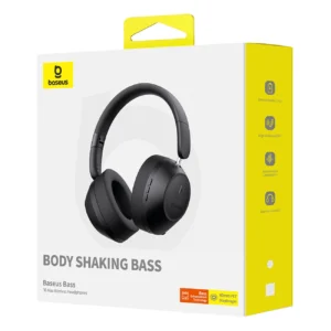 Baseus Bass 30 Max belaidės su lankeliu ant galvos Bluetooth 5.3 ausinės - juodos spalvos - Image 7