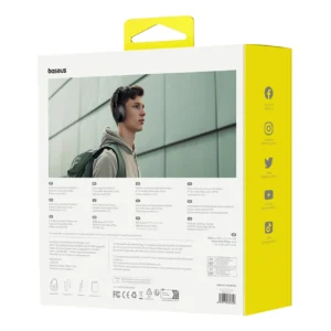 Baseus Bass 30 Max belaidės su lankeliu ant galvos Bluetooth 5.3 ausinės - juodos spalvos - Image 8