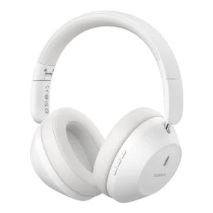Baseus Bass 30 Max belaidės su lankeliu ant galvos Bluetooth 5.3 ausinės - baltos spalvos