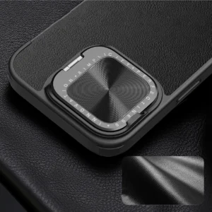 Nillkin Qin Prop Leather with Camera Cover and Stand Apple iPhone 16 - dėklas telefonui juodos spalvos - Image 6