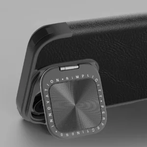 Nillkin Qin Prop Leather with Camera Cover and Stand Apple iPhone 16 - dėklas telefonui juodos spalvos - Image 7