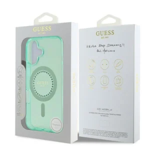 Guess IML Rhinestones MagSafe Apple iPhone 16 Plus Case - dėklas telefonui žalios spalvos - Image 8